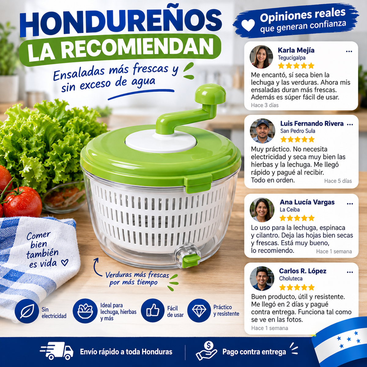 FreshSpin Pro™ – Secador de Verduras Inteligente