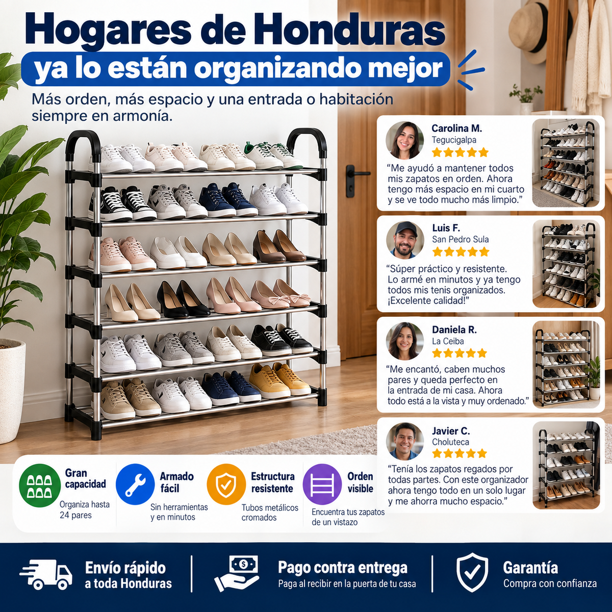 ShoeTower Pro™ – Zapatera Metálica 6 Niveles