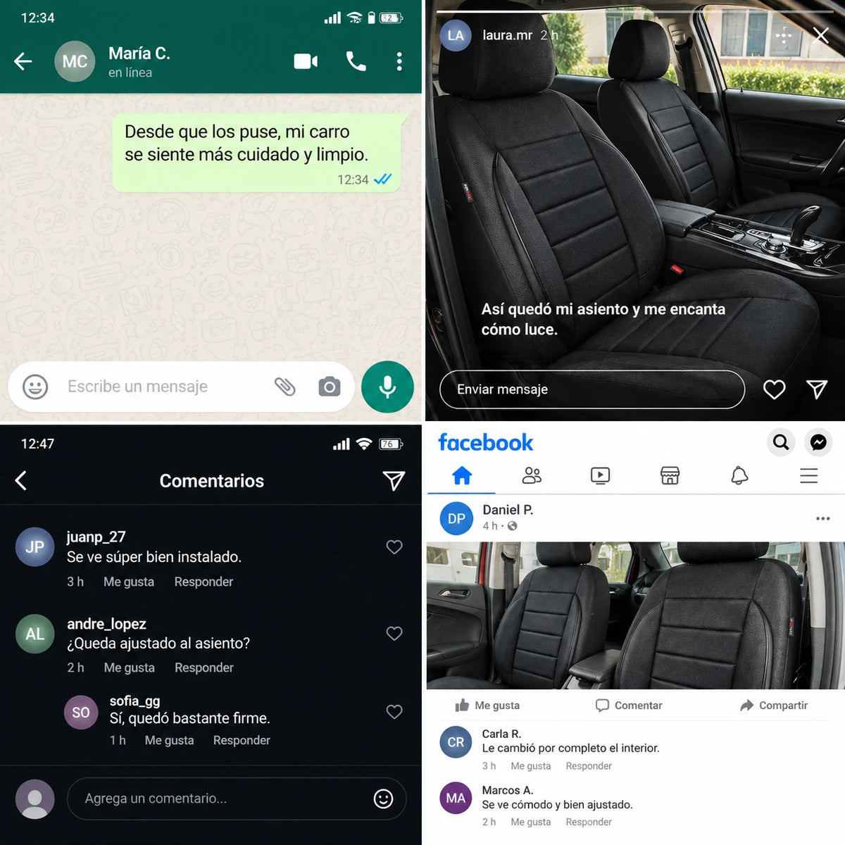 Fundas Premium Cuero  para asientos de carro universal -Garantia incluida