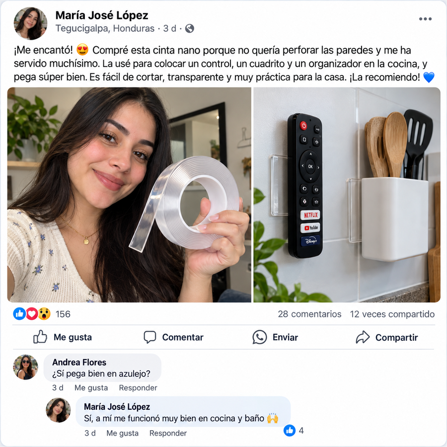 MegaHold Pro – Cinta Doble Cara Transparente - reseña de cliente 2