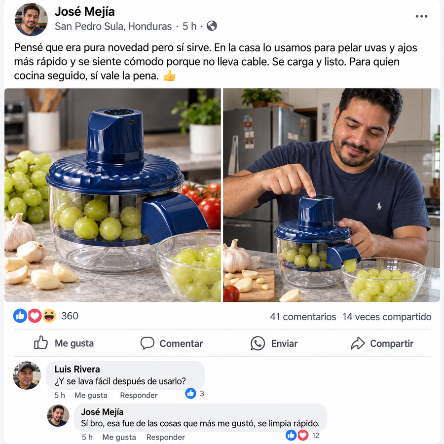 PeelEase Pro™ — Pelador Eléctrico de Frutas + Garantia - reseña de cliente 2