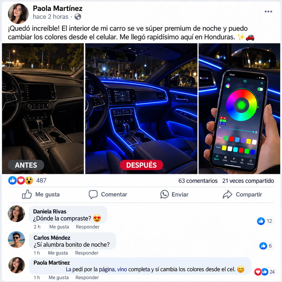 GlowRide™ — Luces LED RGB Interior para Auto - reseña de cliente 2