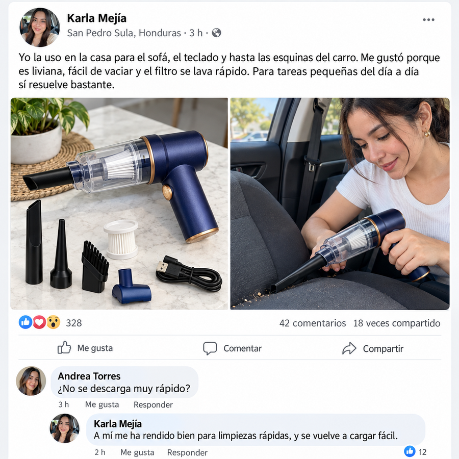 Aspiradora Portátil Inalámbrica TurboClean™ - reseña de cliente 2