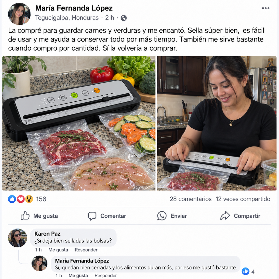 Selladora al Vacío para Alimentos - reseña de cliente 1