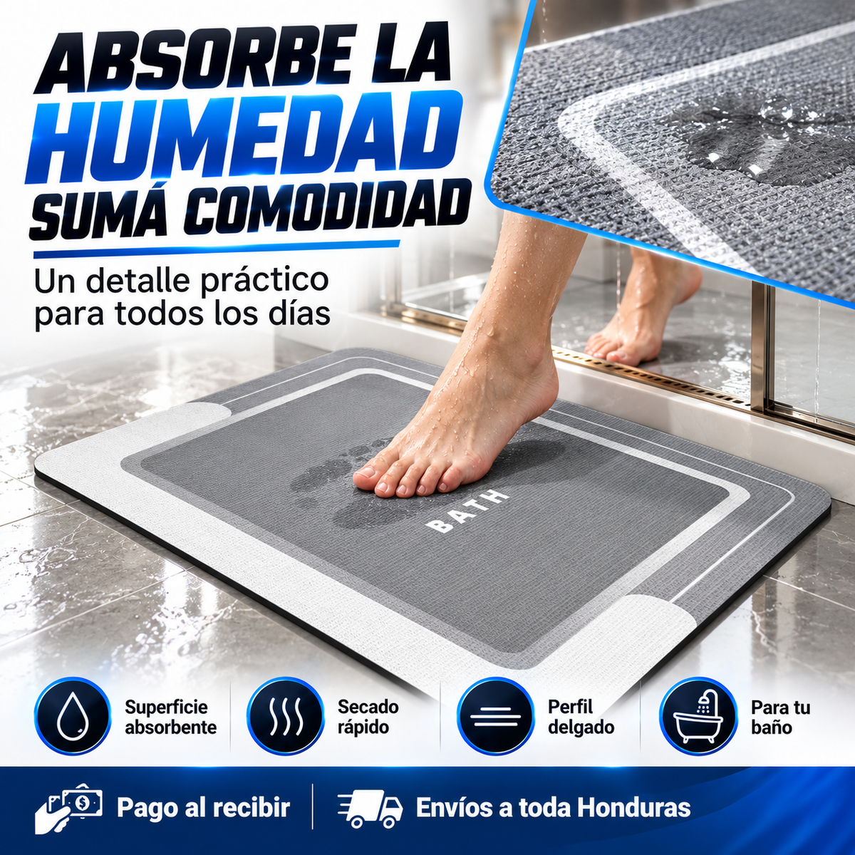 Tapete Mágico Súper Absorbente para Baño