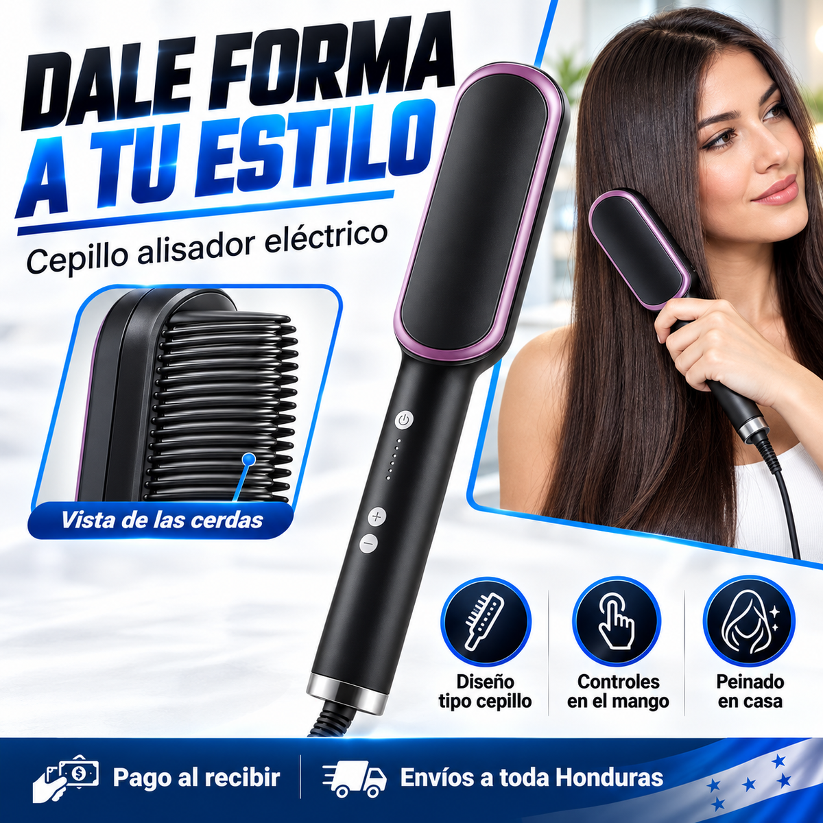 Cepillo Alisador Premium Amazon Importado de Alta Temperatura con garantía 12 Meses