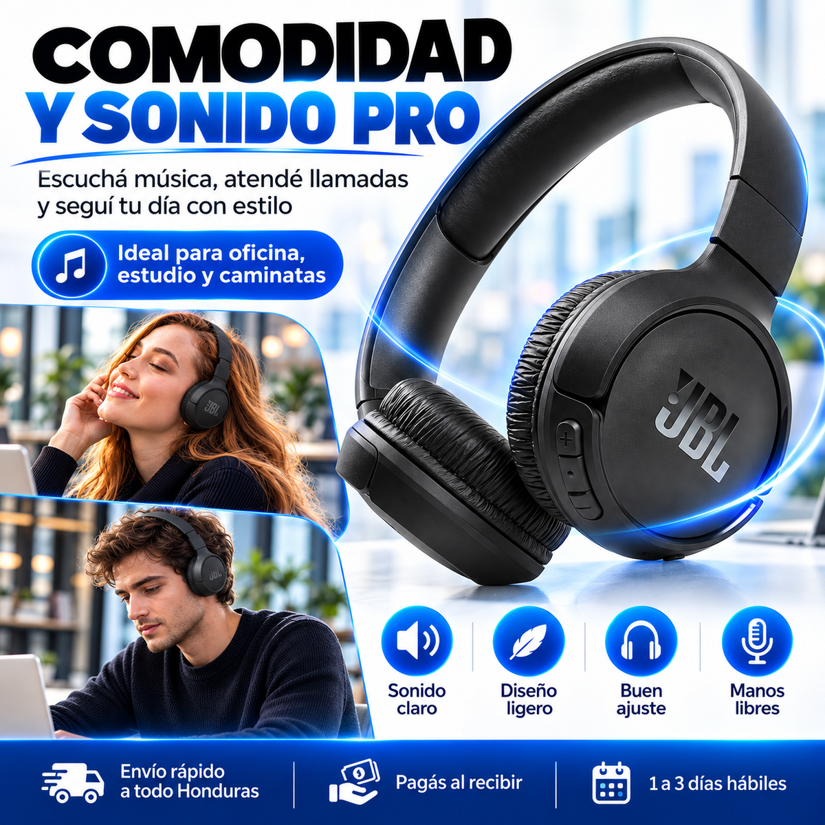 JBL Tune 720BT – Audífonos Inalámbricos con Sonido JBL Pure Bass