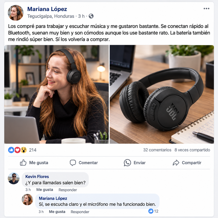 JBL Tune 720BT – Audífonos Inalámbricos con Sonido JBL Pure Bass - reseña de cliente 2