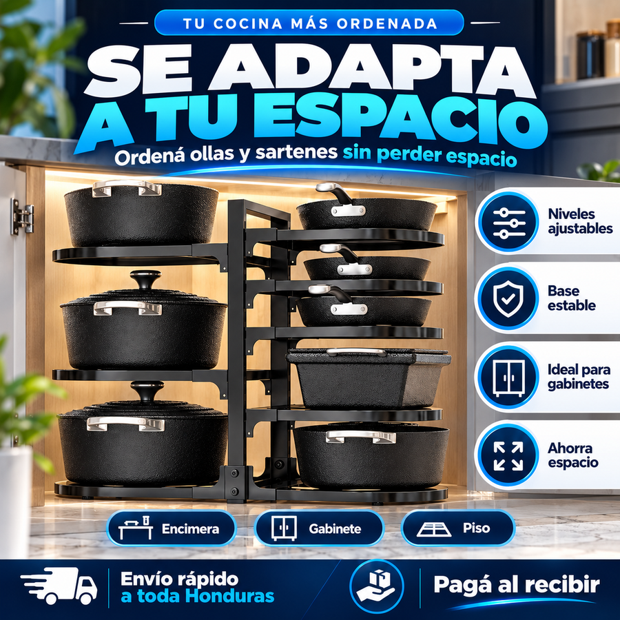 Organizador ajustable de ollas y sartenes de servicio - reseña de cliente 3
