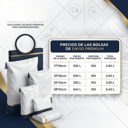 Bolsas de Envío de Polietileno VARIOS TAMAÑOS con Adhesivo – Pack para Emprendedores - Inversiones Alkosto