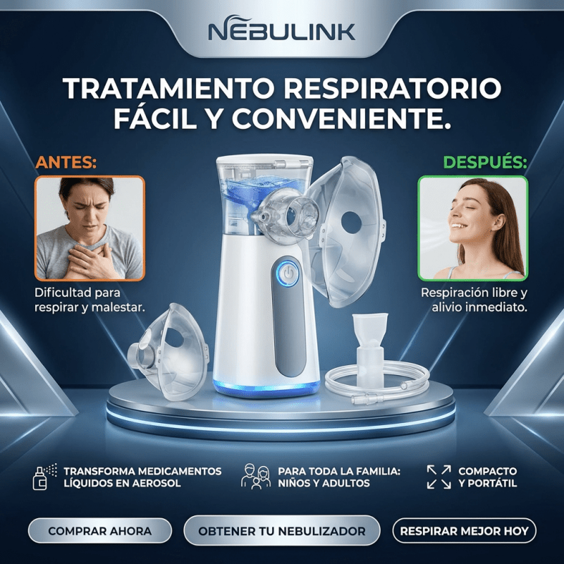 BreatheEase Ultra™ – Nebulizador Ultrasónico Portátil Certificado - Inversiones Alkosto