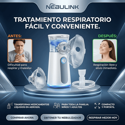 BreatheEase Ultra™ – Nebulizador Ultrasónico Portátil Certificado - Inversiones Alkosto