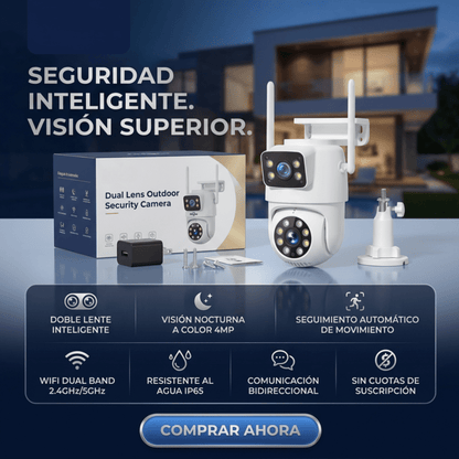Cámara de Seguridad IP Inalámbrica – Doble Lente con Seguimiento Inteligente Escucha lo que sucede y habla directamente desde tu celular. - Inversiones Alkosto