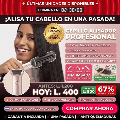 Cepillo Alisador Premium Amazon Importado de Alta Temperatura con garantía 12 Meses y Certificado SOLO 50 UNIDADES HOY CON DESCUENTO ADICIONAL PRECIO SOLO POR HOY 400 LEMPIRAS - Inversiones Alkosto