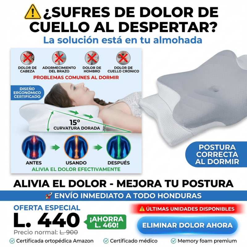 CerviCool Pro – Almohada Cervical Ortopédica con Enfriamiento - Inversiones Alkosto