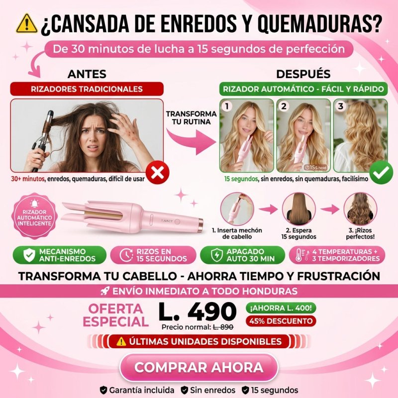 CurlMagic Pro – Rizador Automático Profesional Antienredos amazon Garantia 2 años - Inversiones Alkosto