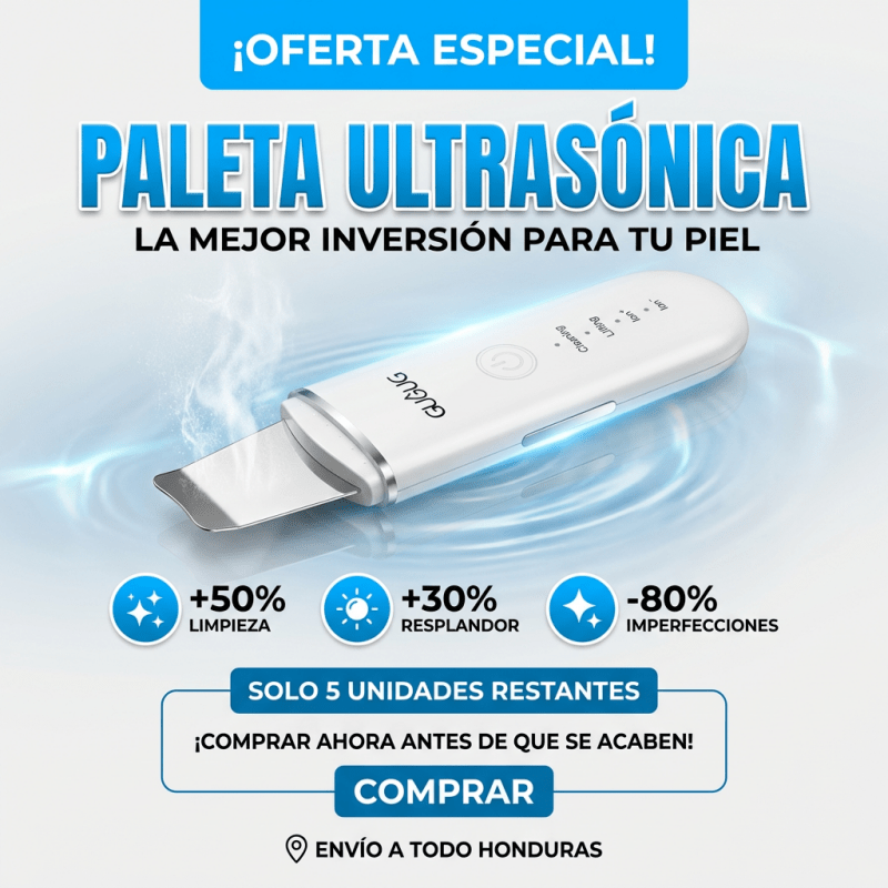Espátula Ultrasónica Facial GUGUG – Limpiador Profundo + Removedor de Impurezas - Inversiones Alkosto