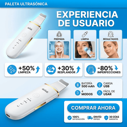 Espátula Ultrasónica Facial GUGUG – Limpiador Profundo + Removedor de Impurezas - Inversiones Alkosto