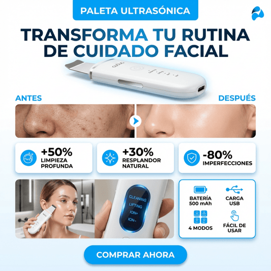 Espátula Ultrasónica Facial GUGUG – Limpiador Profundo + Removedor de Impurezas - Inversiones Alkosto