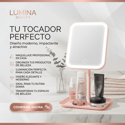 Espejo de Maquillaje LED USB RECARGABLE – Luz Ajustable 3 Modos +Garantía y certificado - Inversiones Alkosto