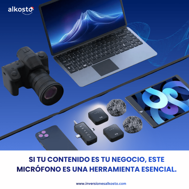 🎤 F11 Pro Mic™ – Micrófono Inalámbrico de Solapa para Creadores y Negocios PROFESIONAL - INVERSIONES ALKOSTO