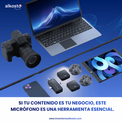 🎤 F11 Pro Mic™ – Micrófono Inalámbrico de Solapa para Creadores y Negocios PROFESIONAL - INVERSIONES ALKOSTO