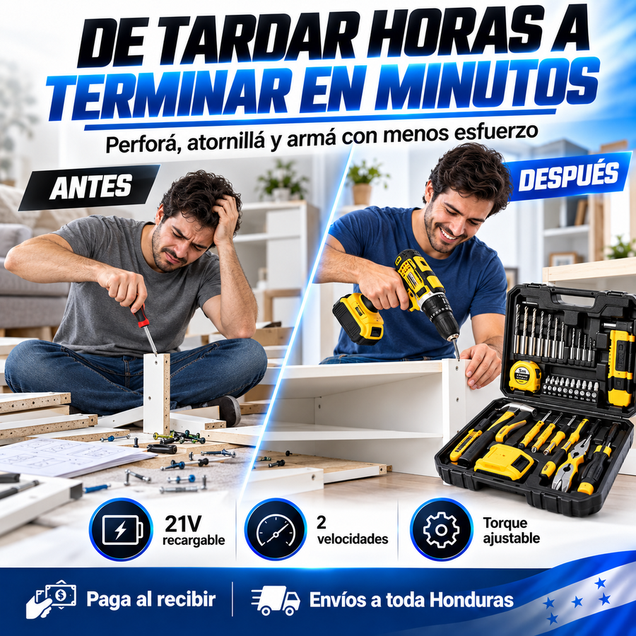 Kit Taladro Inalámbrico 3 en 1 — 21V · 2 Baterías - imagen 3