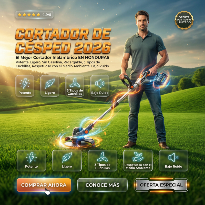 GreenCut Pro™ – Cortadora Eléctrica de Césped Inalámbrica Certificada +2 BATERIAS ALTA DURACIÓN 🛡️ Garantía Incluida · Seguridad Certificada - Inversiones Alkosto