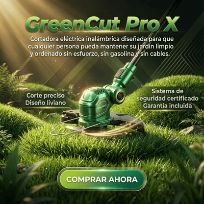 GreenCut Pro™ – Cortadora Eléctrica de Césped Inalámbrica Certificada +2 BATERIAS ALTA DURACIÓN 🛡️ Garantía Incluida · Seguridad Certificada - Inversiones Alkosto