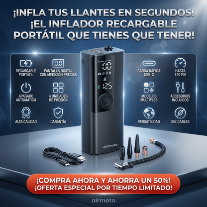 INFLADOR MULTIUSOS PORTÁTIL RECARGABLE CON GARANTÍA Y CERTIFICACIÓN - Inversiones Alkosto