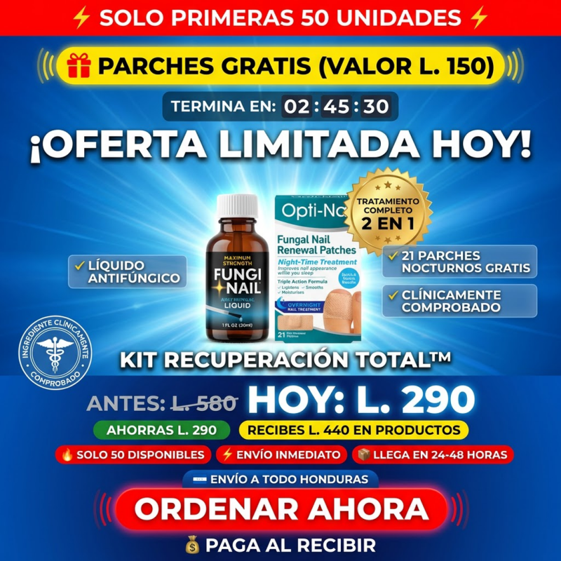 KIT RECUPERACIÓN TOTAL™ Sistema Profesional 2 en 1 para Uñas Dañadas y con Hongos Onicomicos GARANTÍA Y CERTIFICACIÓN MEDICA INCLUIDA - Inversiones Alkosto