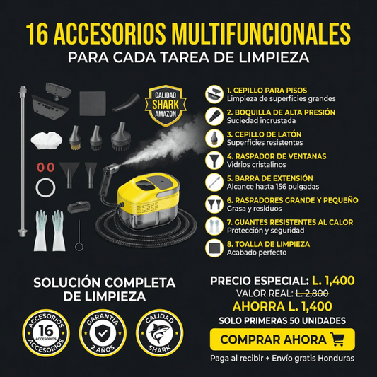 Limpiador a Vapor Presurizado 9 en 1 – Limpieza Profunda Sin Químicos | VaporMax Pro garantía y certificacioión Amazon - Inversiones Alkosto