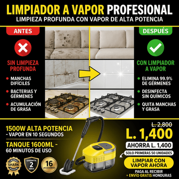 Limpiador a Vapor Presurizado 9 en 1 – Limpieza Profunda Sin Químicos | VaporMax Pro garantía y certificacioión Amazon - Inversiones Alkosto