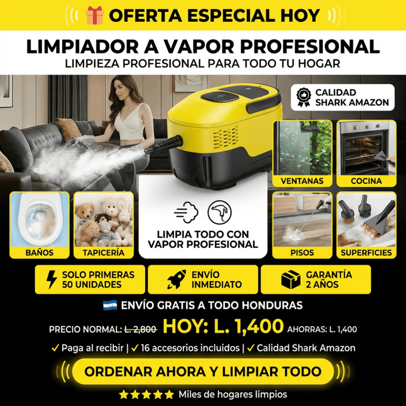 Limpiador a Vapor Presurizado 9 en 1 – Limpieza Profunda Sin Químicos | VaporMax Pro garantía y certificacioión Amazon - Inversiones Alkosto