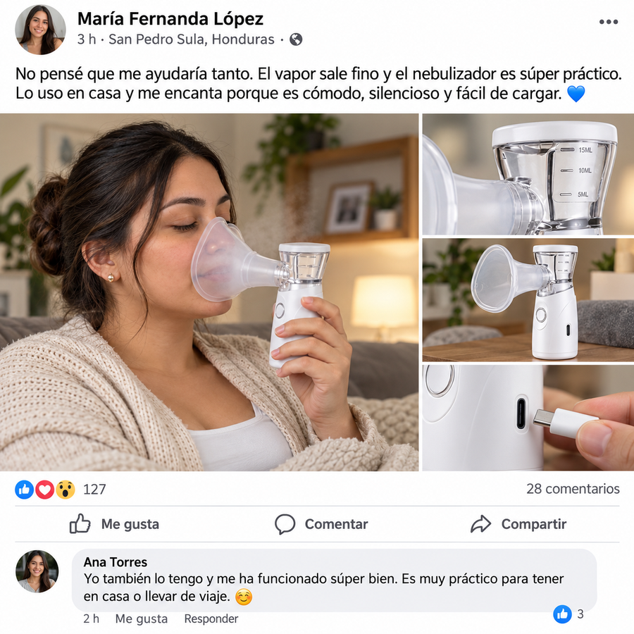 BreatheEase Ultra™ – Nebulizador Ultrasónico Portátil - reseña de cliente 1