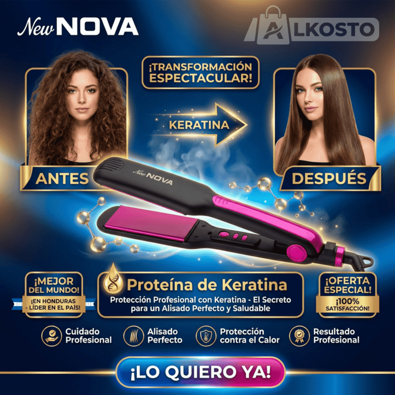 New NOVA NV606 – Alaciado Profesional con Cuidado de Keratina Certificada más Garantía - Inversiones Alkosto