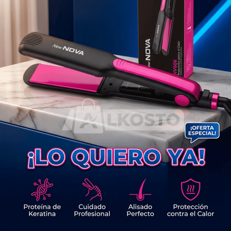 New NOVA NV606 – Alaciado Profesional con Cuidado de Keratina Certificada más Garantía - Inversiones Alkosto
