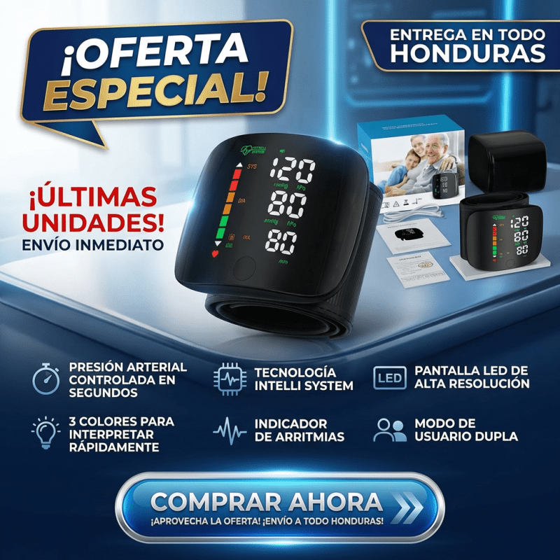 NUEVO Monitor Digital 2026 de Presión Arterial de Muñeca – Pantalla LED, Memoria Doble y Voz Guía + seguro de Garantía - Inversiones Alkosto