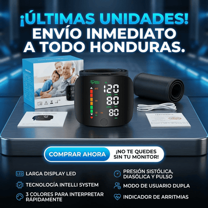 NUEVO Monitor Digital 2026 de Presión Arterial de Muñeca – Pantalla LED, Memoria Doble y Voz Guía + seguro de Garantía - Inversiones Alkosto