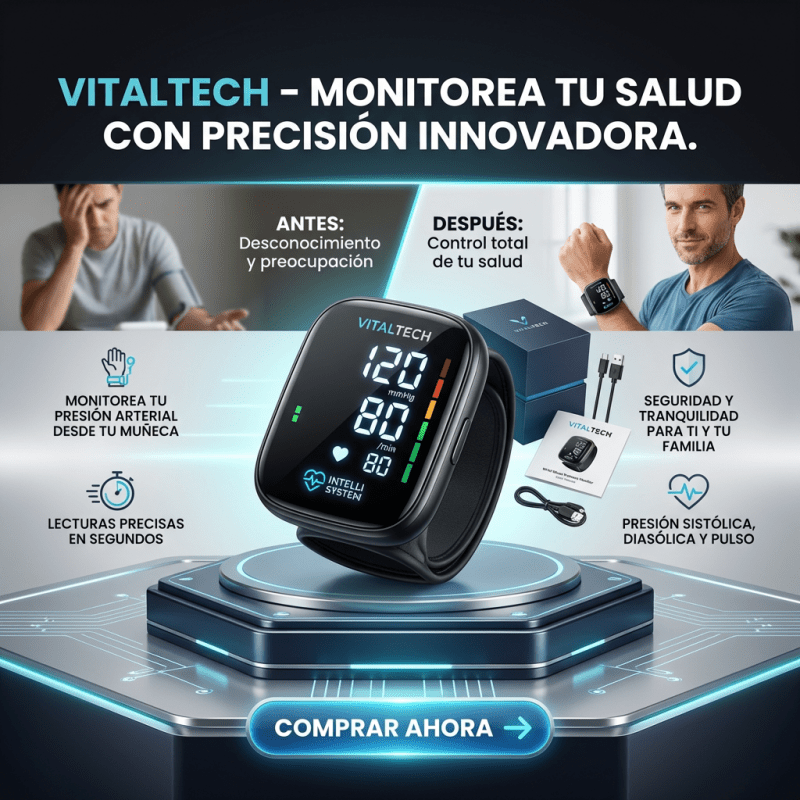 NUEVO Monitor Digital 2026 de Presión Arterial de Muñeca – Pantalla LED, Memoria Doble y Voz Guía + seguro de Garantía - Inversiones Alkosto