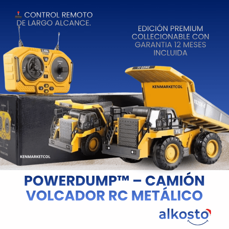 PowerDump™ – Camión Volcador RC Metálico Edición Premium Coleccionable CON 12 MESES DE GARANTIA - Alkosto Honduras