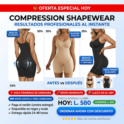 SHAPERX™ Body Moldeador de Compresión (Faja Bodysuit Control Total) COLOMBIANO - Inversiones Alkosto