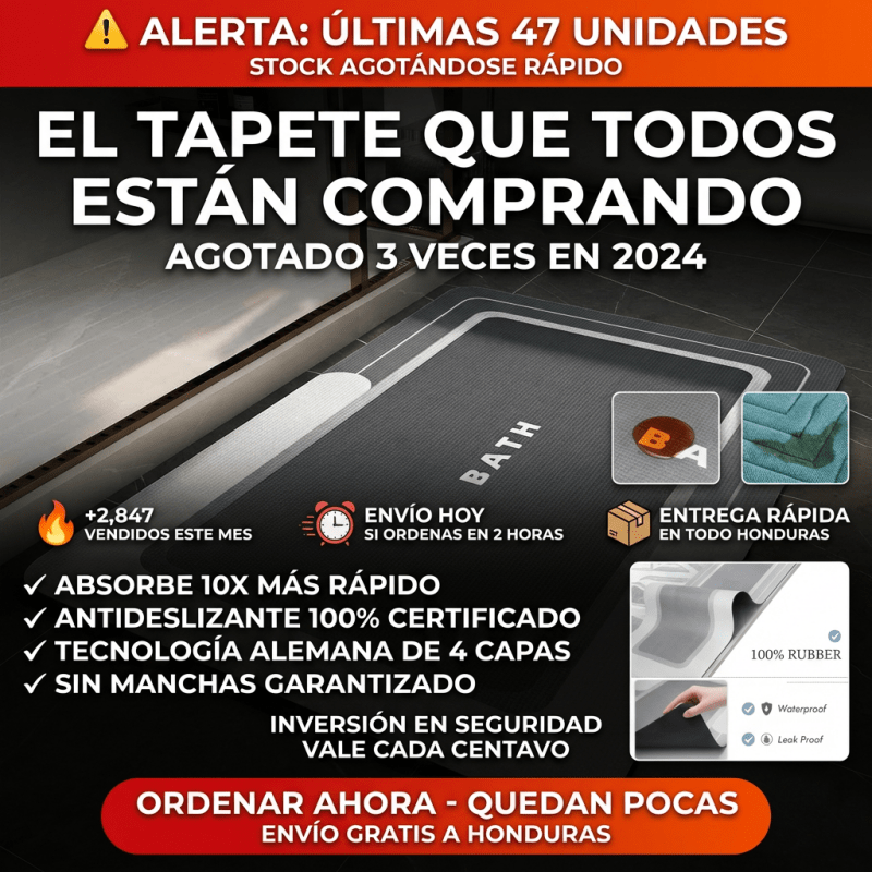 Tapete de Baño Antideslizante y Absorbente MontVoo – 24×16 pulgadas - Inversiones Alkosto