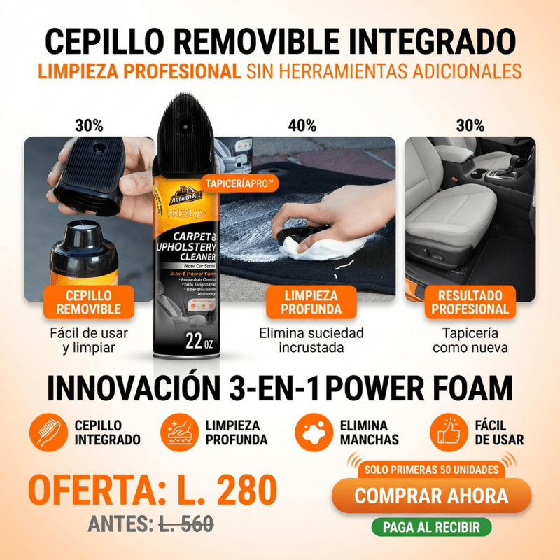 TapiceríaPro™ Espuma Limpieza Profunda Amazon Armorall Certificado con Garantia - Inversiones Alkosto