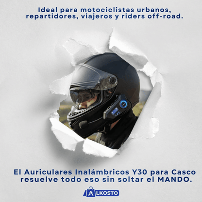 Y30 Wireless Helmet Headset – Intercomunicador Bluetooth para Casco IP65 - Inversiones Alkosto
