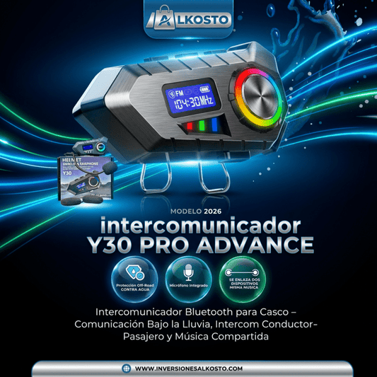 Y30 Wireless Helmet Headset – Intercomunicador Bluetooth para Casco IP65 - Inversiones Alkosto